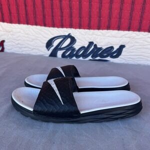 Size 8 - Nike Benassi Solarsoft Slides Womens Black White 705475-010‎